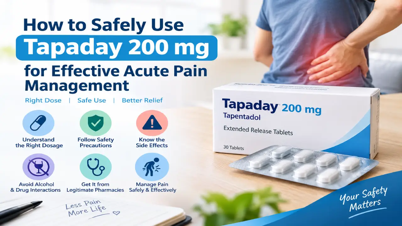 Tapaday 200 mg for safe and effective acute pain management, with medication safety and dosage guidance.