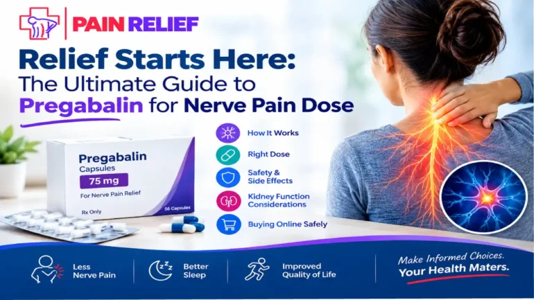 Pregabalin for nerve pain dose guide with a woman experiencing neck and shoulder nerve pain